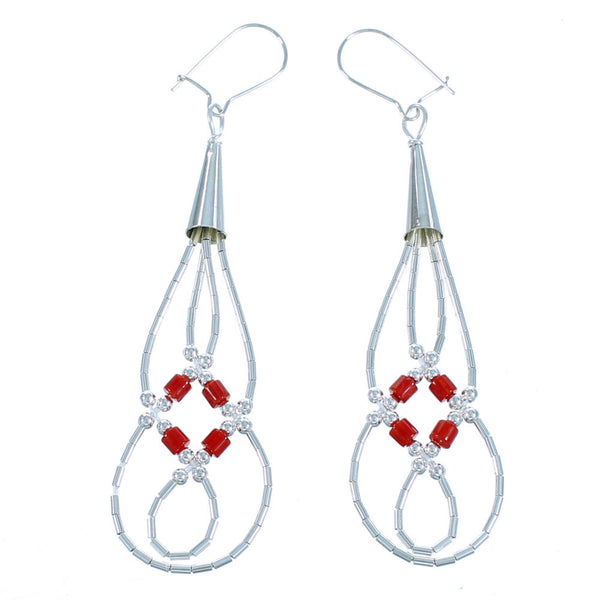 Liquid Sterling Silver Coral Basket Weave Earrings LS44RC