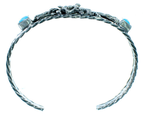 Turquoise Navajo Indian Horse Sterling Silver Cuff Bracelet LX113773