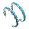 Zuni Genuine Sterling Silver Turquoise Post Hoop Earrings RX113843
