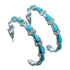 Zuni Genuine Sterling Silver Turquoise Post Hoop Earrings RX113843