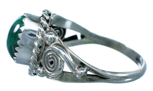 Sterling Silver Malachite Navajo Indian Ring Size 7-3/4 LX113968