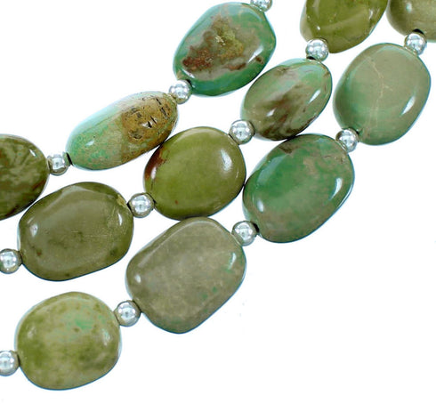 Turquoise 3-Strand Sterling Silver Bead Necklace RX114014