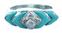 Turquoise And Cubic Zirconia Sterling Silver Southwest Ring Size 5-1/2 LX114029