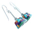 Genuine Sterling Silver Southwest Turquoise Multicolor Inlay Bead Hook Dangle Earrings LX114032
