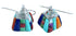 Sterling Silver Southwestern Multicolor Inlay Hook Dangle Earrings LX114033