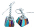 Southwestern Sterling Silver Multicolor Inlay Bead Hook Dangle Earrings LX114035