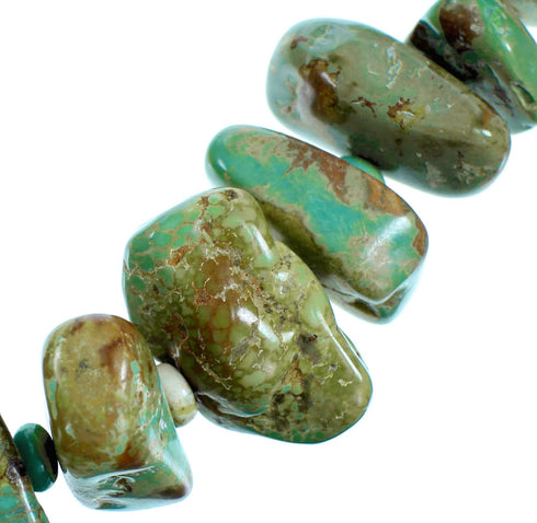 Sterling Silver Turquoise Native American Bead Necklace RX113932