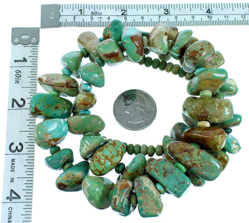 Sterling Silver Turquoise Native American Bead Necklace RX113932