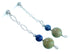 Turquoise And Lapis Sterling Silver Bead Post Dangle Earrings RX114083