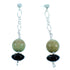 Turquoise And Onyx Sterling Silver Bead Post Dangle Earrings RX114078