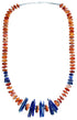Sterling Silver Lapis And Oyster Shell Bead Necklace RX114152