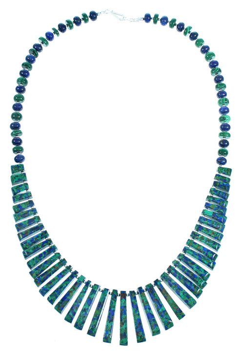 Authentic Sterling Silver Azurite Southwest Bead Necklace RX114168