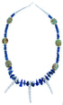 Sterling Silver Lapis And Turquoise Southwest Warrior Bead Necklace LX114221