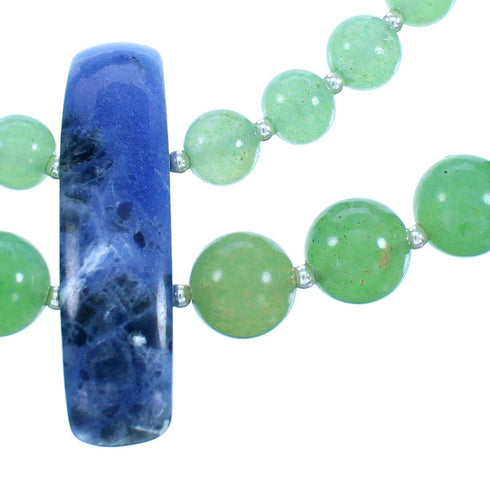 Sterling Silver Turquoise And Charoite Ariel Bead Necklace Set LX114350