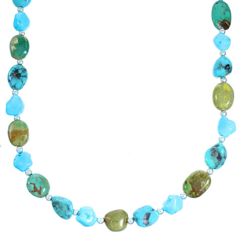Sterling Silver Turquoise Southwest Bead Necklace RX114215