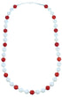 Genuine Sterling Silver Coral And Fresh Water Pearl Bead Necklace RX114230