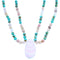 Multicolor Sterling Silver 2-Strand Bib Bead Necklace RX114233