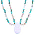 Multicolor Sterling Silver 2-Strand Bib Bead Necklace RX114233