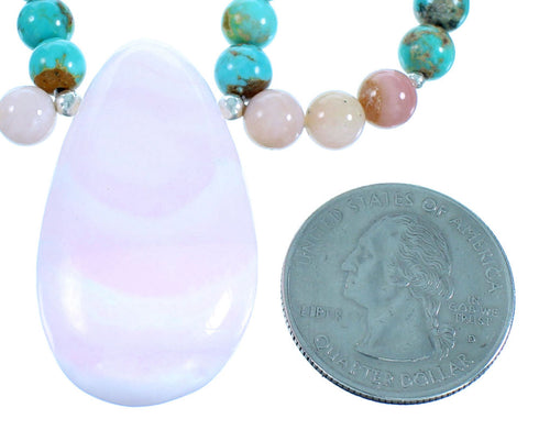 Multicolor Sterling Silver 2-Strand Bib Bead Necklace RX114233