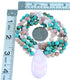 Multicolor Sterling Silver 2-Strand Bib Bead Necklace RX114233