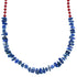 Coral And Lapis Sterling Silver Bead Necklace RX114234
