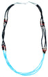 Multicolor Authentic Sterling Silver 3-Strand Bead Necklace RX114236