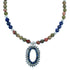 Sterling Silver Lapis Rhyolite Southwest Pendant Bead Necklace RX114247