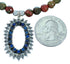 Sterling Silver Lapis Rhyolite Southwest Pendant Bead Necklace RX114247