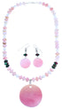 Sterling Silver Multicolor Southwest Bead Necklace And Earrings Set RX114180