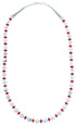 Howlite And Coral Genuine Sterling Silver Bead Necklace RX114263