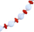 Howlite And Coral Genuine Sterling Silver Bead Necklace RX114263