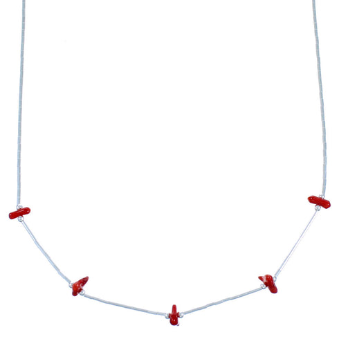 Liquid Sterling Silver Coral Jewelry Bead Necklace RX114268
