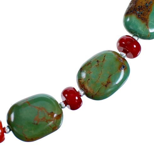 Multicolor Authentic Sterling Silver Southwest Bead Necklace RX114272