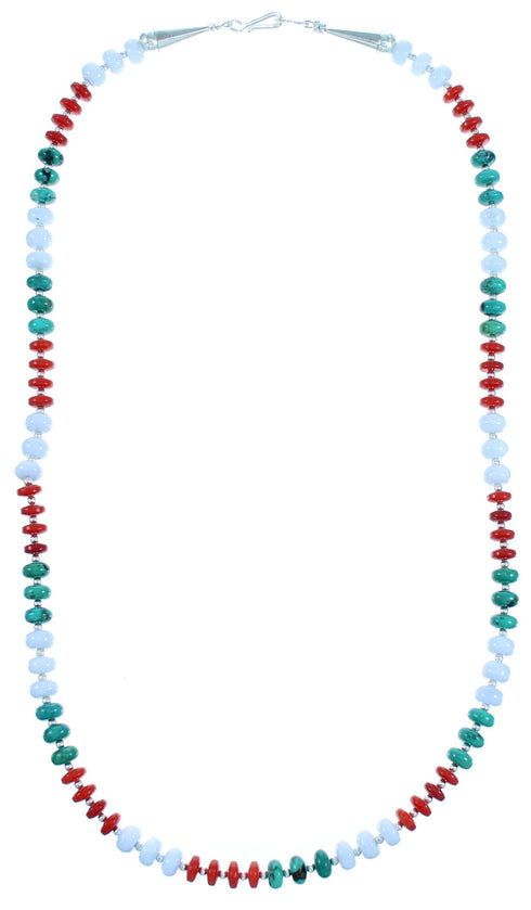 Multicolor Genuine Sterling Silver Bead Necklace RX114276