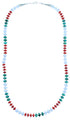 Multicolor Genuine Sterling Silver Bead Necklace RX114276