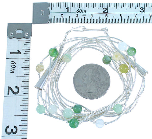 Liquid Silver 3-Strand Jasper Bead Necklace RX114277