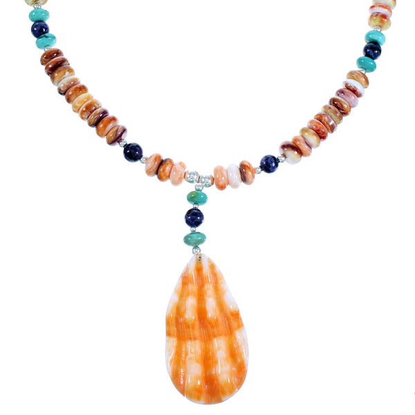 Multicolor Sterling Silver Bead Necklace RX114286