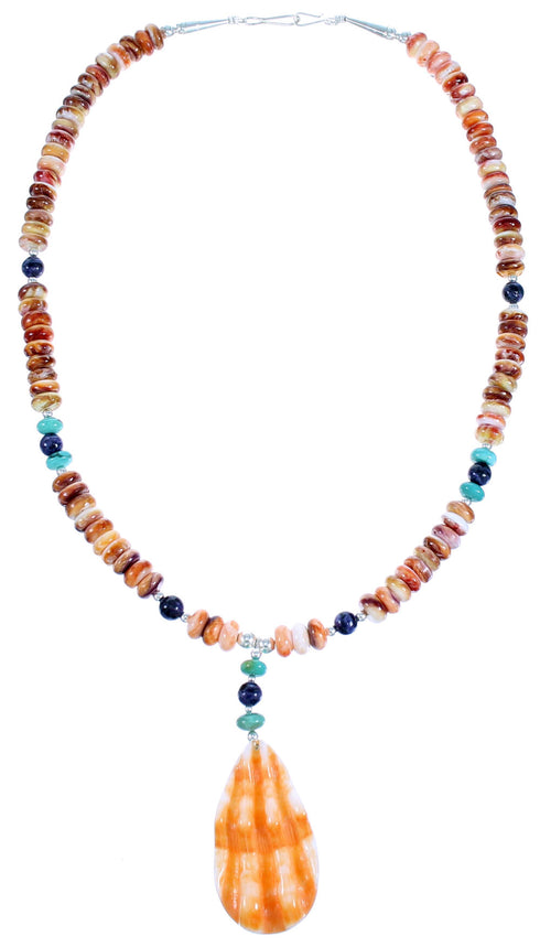 Multicolor Sterling Silver Bead Necklace RX114286