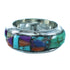 Multicolor Cobble Inlay Sterling Silver Southwest Ring Size 4-1/2 RX114357