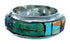 Multicolor Cobble Inlay Sterling Silver Southwest Ring Size 4-1/2 RX114357