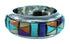 Multicolor Cobble Inlay Sterling Silver Southwest Ring Size 4-1/2 RX114357