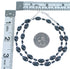 Southwest Hematite Genuine Sterling Silver Bead Necklace RX114377
