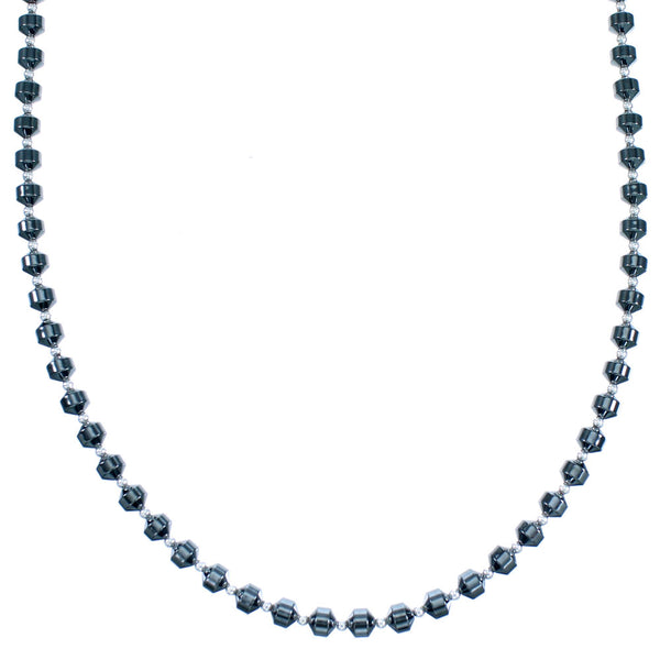 Hematite Sterling Silver Southwest Bead Necklace RX114378