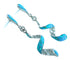 Blue Opal Southwest Sterling Silver Spiral Post Dangle Earrings SX114292