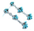 Sterling Silver Turquoise Needlepoint Post Dangle Earrings SX114302
