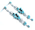 Turquoise Needlepoint Sterling Silver Post Dangle Earrings SX114303