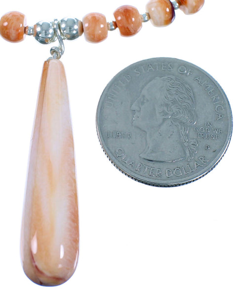 Oyster Shell And Onyx Sterling Silver Bead Necklace SX114400