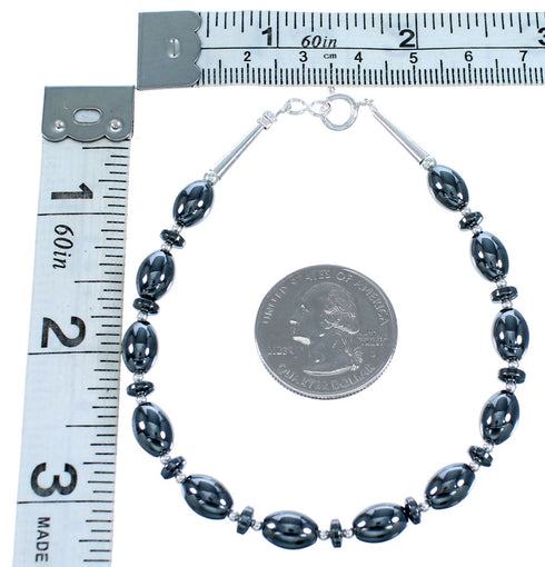 Hematite Sterling Silver Southwest Bead Bracelet SX114339
