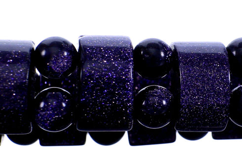 Blue Goldstone Southwest Strecth Bead Bracelet SX114436