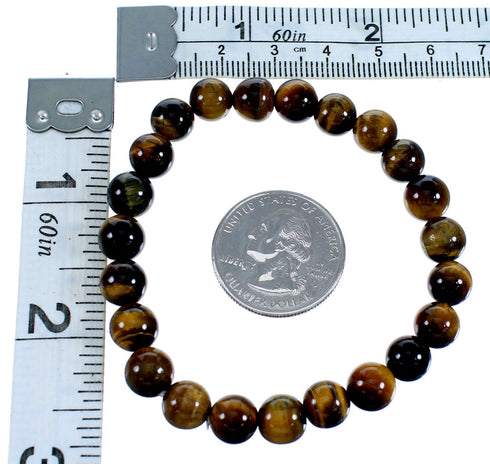 Southwest Tiger Eye Bead Stretch Bracelet SX114411